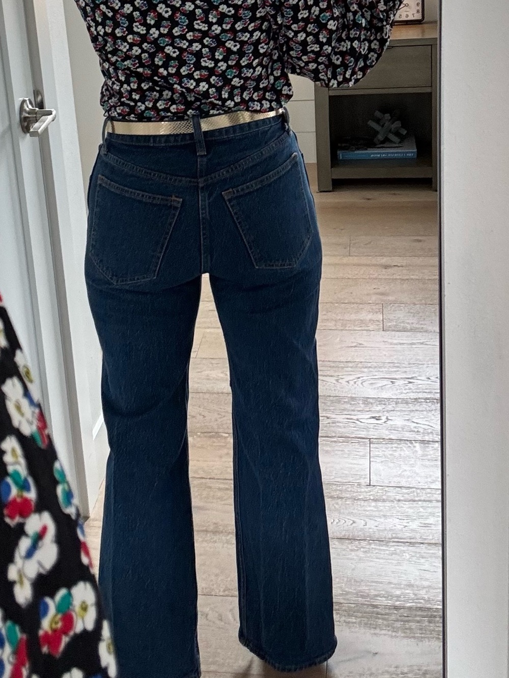Abercrombie & Fitch High Rise 90s Relaxed Split-Vent Hem Jean Jeans Blue Waist